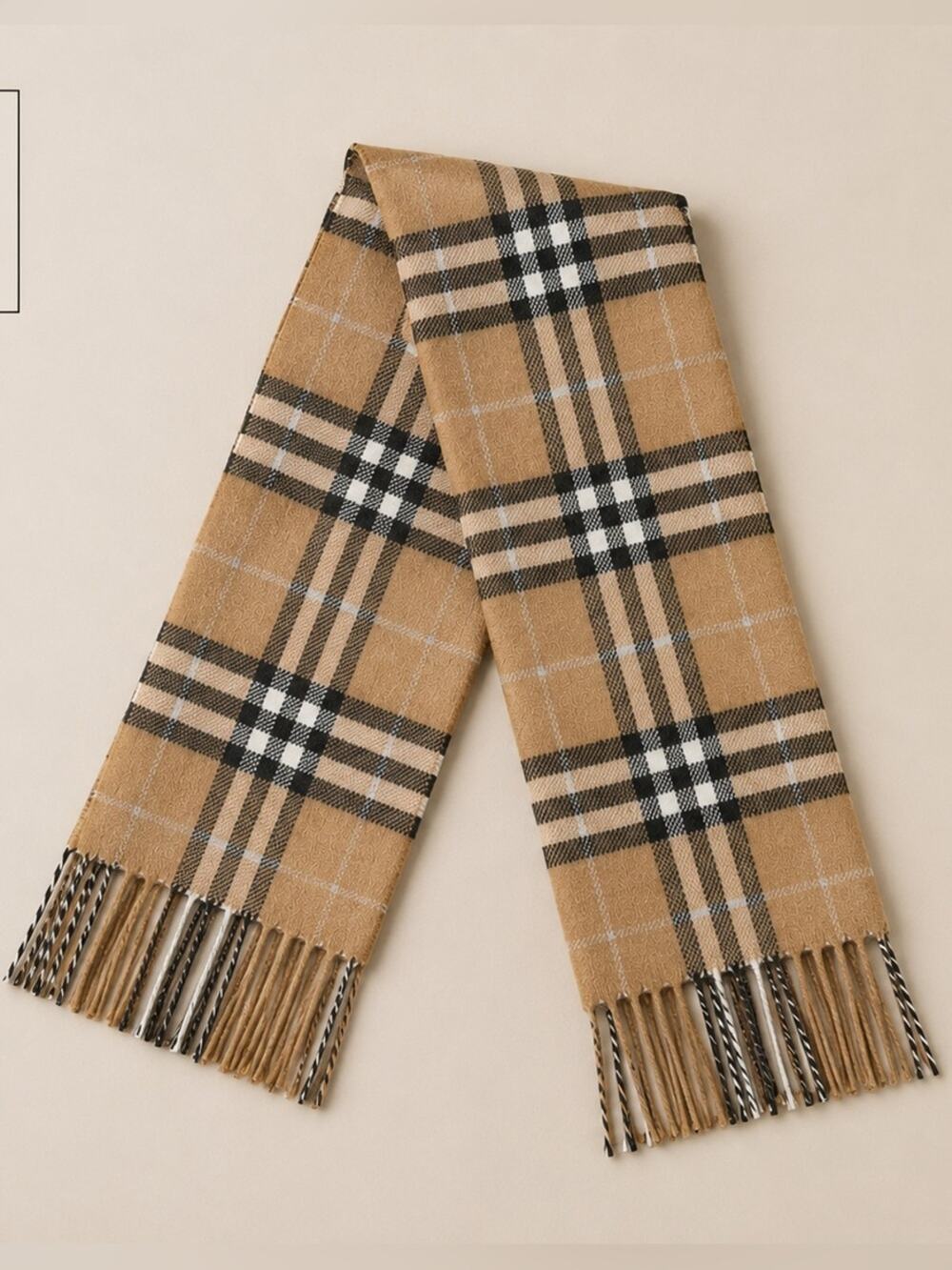 Burberry Nova Check Scarf Plaid Merino Wool Cashmere Blend Made in Scotland